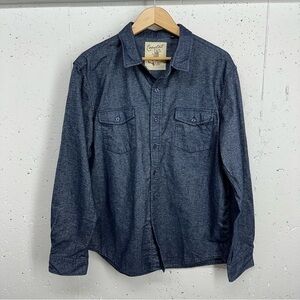 Coastal Clothing Men's XXL Navy Blue Cotton Long Sleeve Button Down Shirt